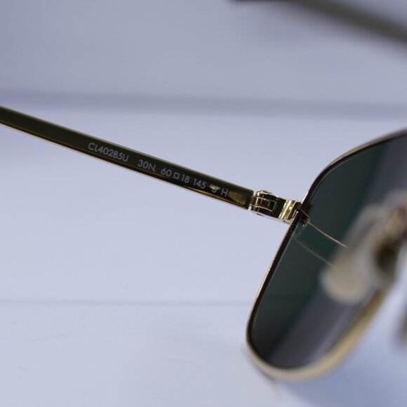 Celine CL40285U RHINESTONE TRIOMPHE 30N Rectangle Sunglasses - Gold/Green - Picture 9 of 11